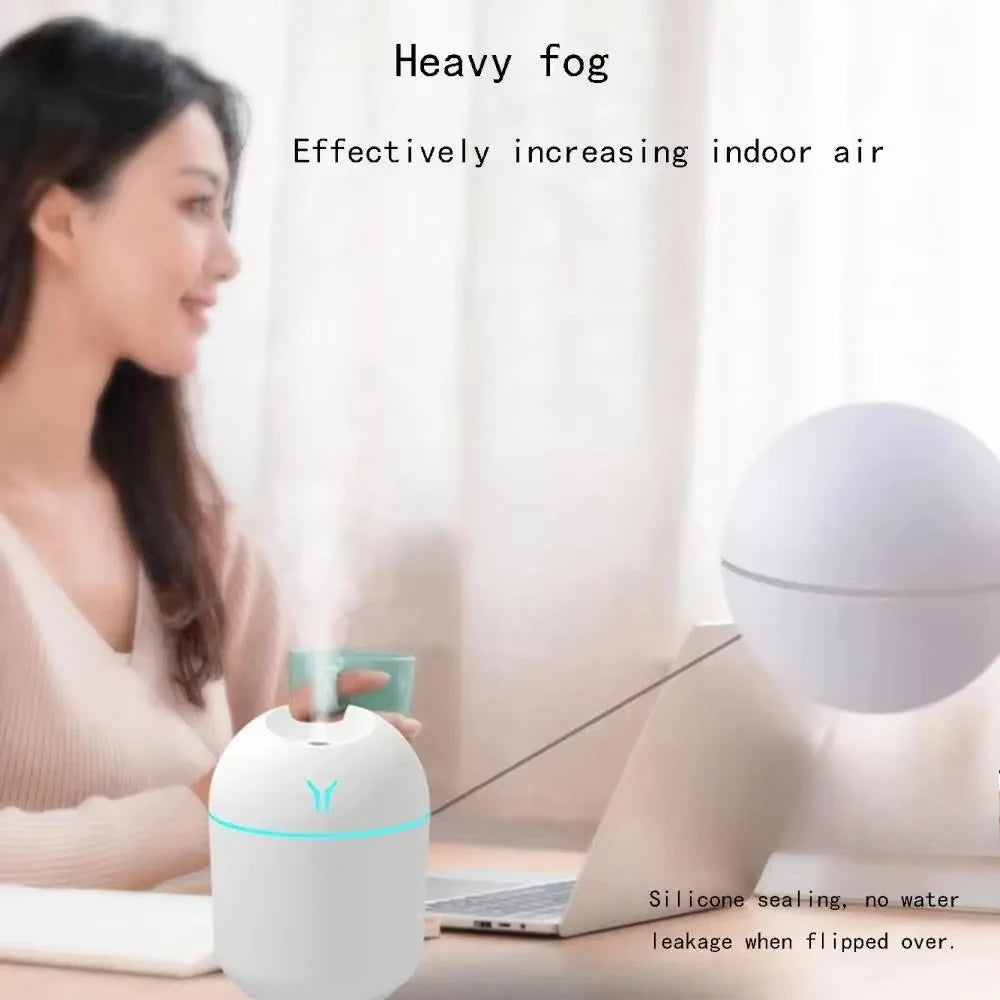 Portable USB Mini Humidifier & Essential Oil Diffuser - 2-in-1 Ultrasonic Air Vaporizer for Bedroom, Desk, Office, and Car Use