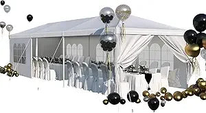 Sturdy 10x30 Outdoor Canopy Tent for Weddings and Events with Waterproofing and UV Protection, Including Sidewalls and Wind Resi