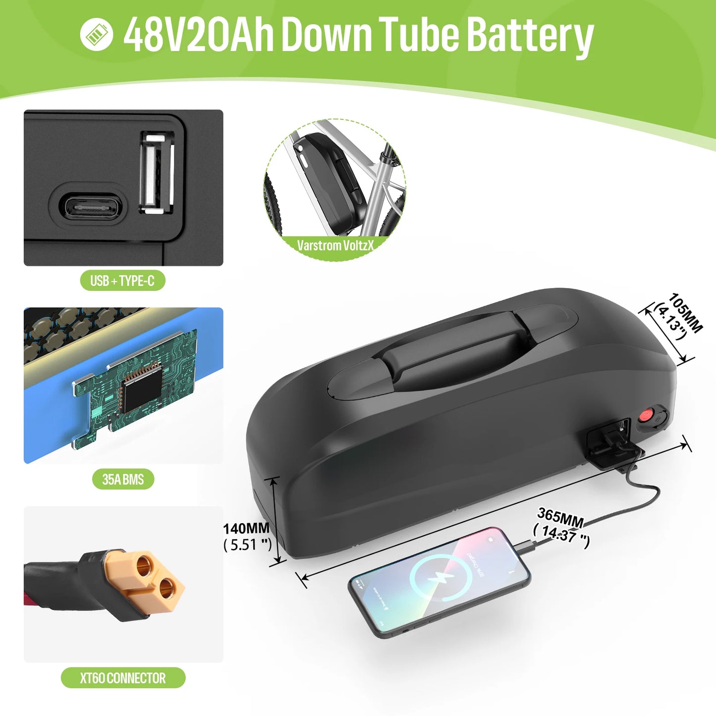 Original Ebike Battery 52V 48V 36V Hailong 18650 21700 Cell Lithium Battery Pack For BAFANG Tongsheng Motor Electric Bike Kit