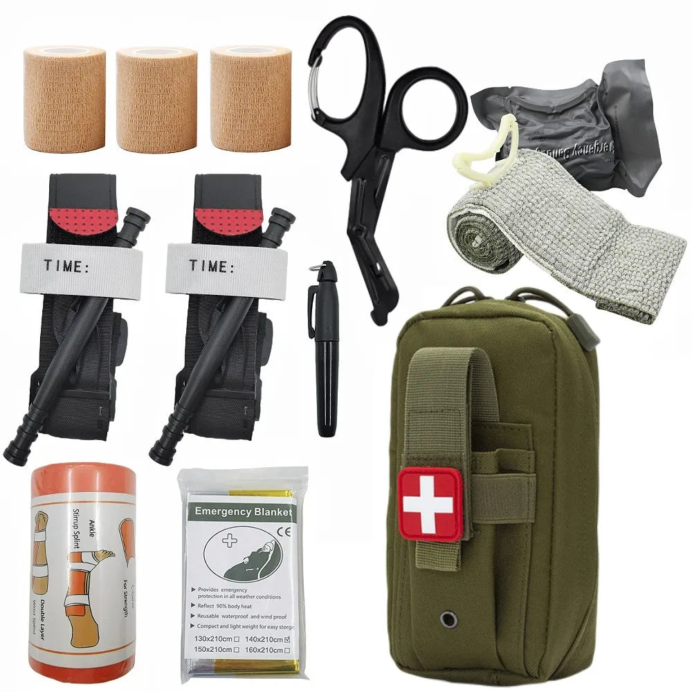 Hunting Survival First Aid Kit Molle Outdoor Gear Emergency Kits Trauma Bag Camping Hunting Disaster Adventures Survival Kit