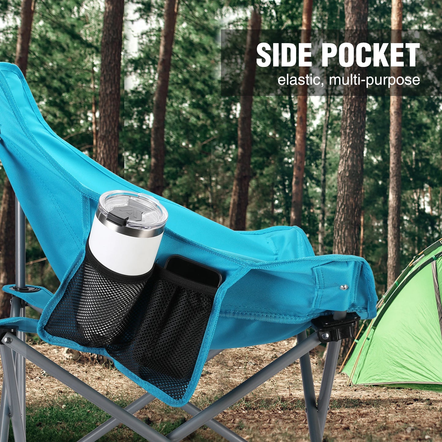VILLEY Camping Chair Beach Folding Chair, Outdoor Lawn Portable Lightweight Chair, Foldable Chair with Carry Bag, for Outside