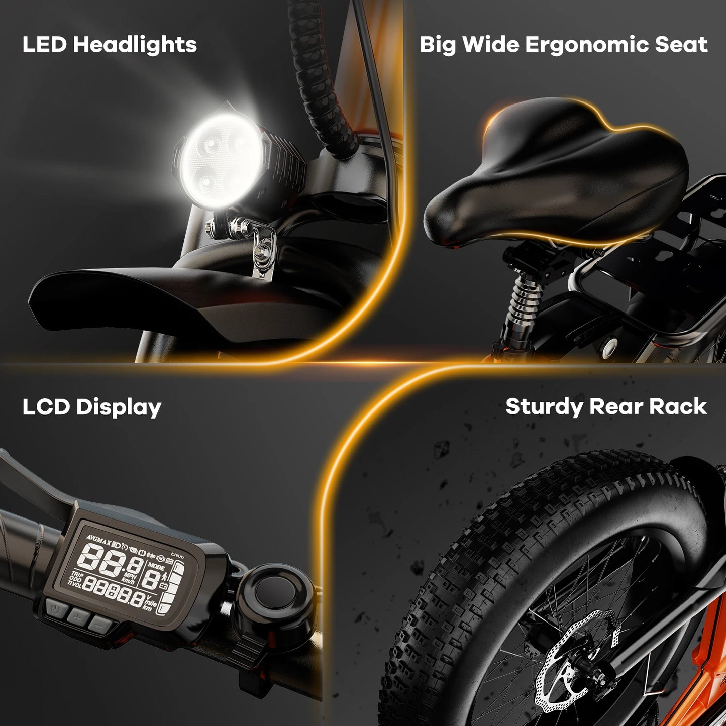 Cybervelo 20" Foldable E-bike, 48V 20AH Removable Battery, 1000W Peak 7-Speed Electric Bike, 30MPH+ 80 Miles City commuter EK4