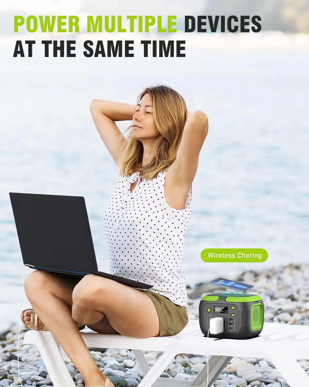 200W Portable Power Station with 42000mAh, 110V AC Outlet, USB C, QC3.0 for Camping and Emergency