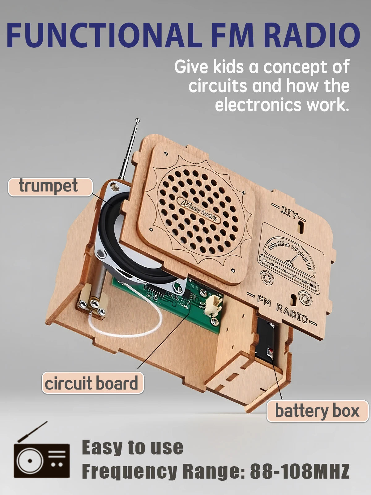 STEM Toys for Kids Age 8-14, Science Kits Educational DIY Radio Building Set - Wooden 3D Puzzle Electronics for 8-12 Year Olds