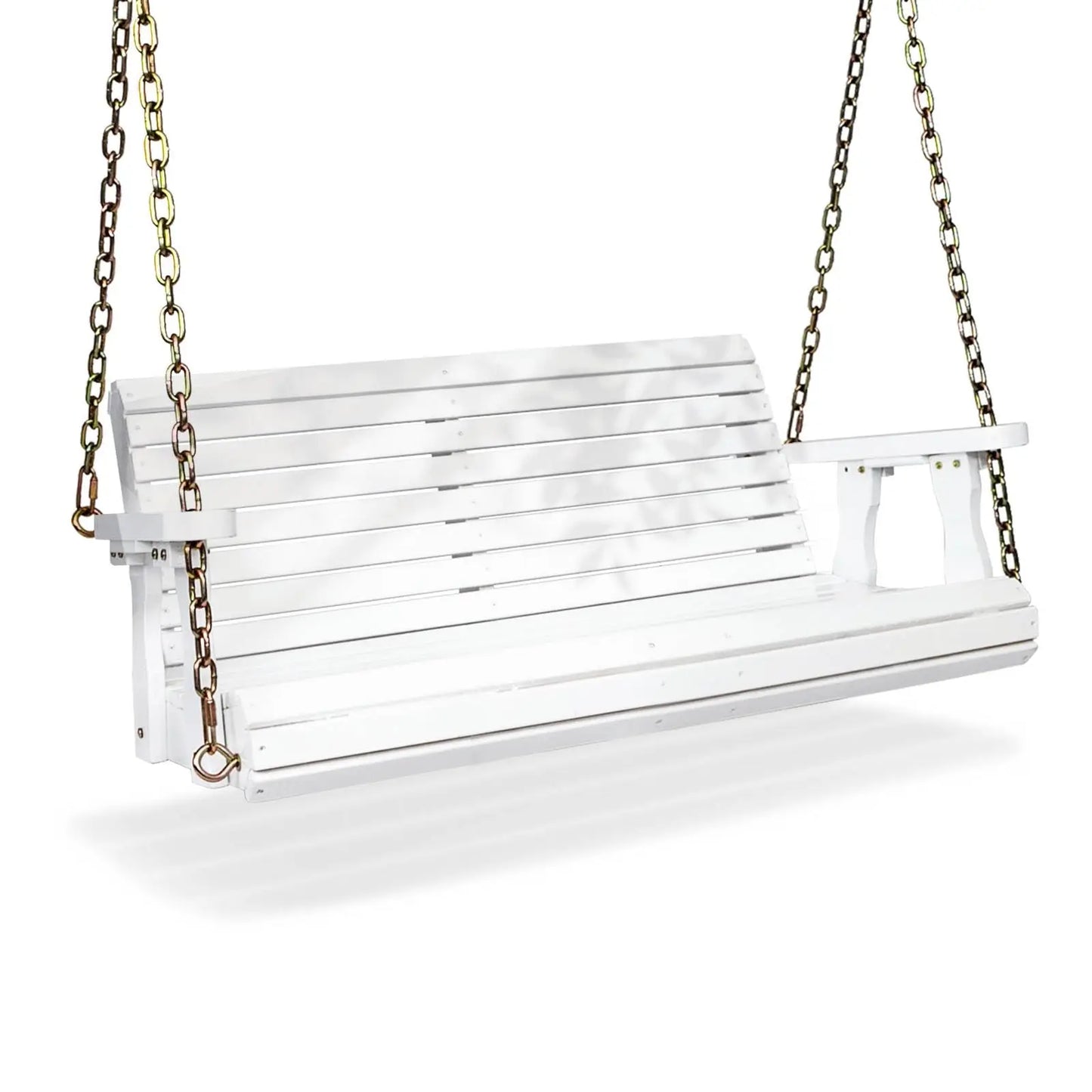 Heavy Duty 880LBS Patio Swing Wooden Porch Swing with Hanging Chains for Courtyard Garden Outdoor 5FT