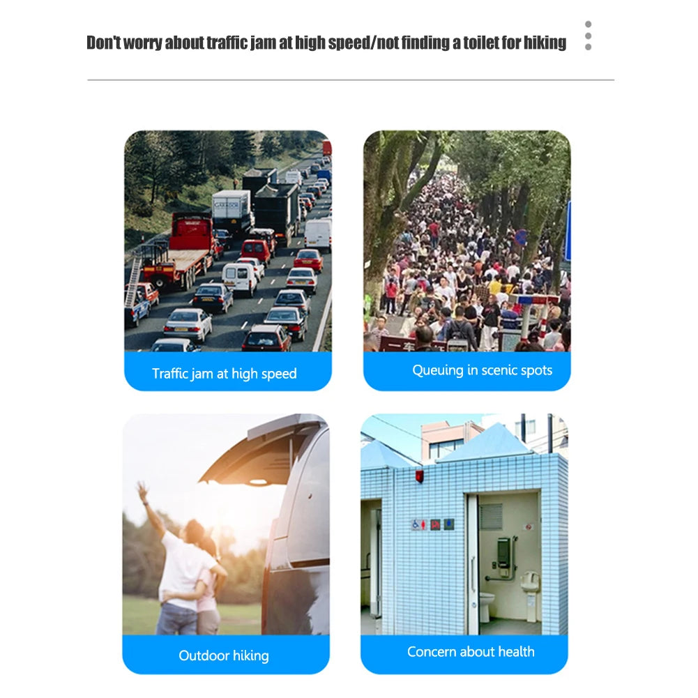 Multifunction Bedpan Portable Outdoor Folding Toilet Strong Bearing Capacity Reusable Trash Can for Camping Hiking Trips Beach