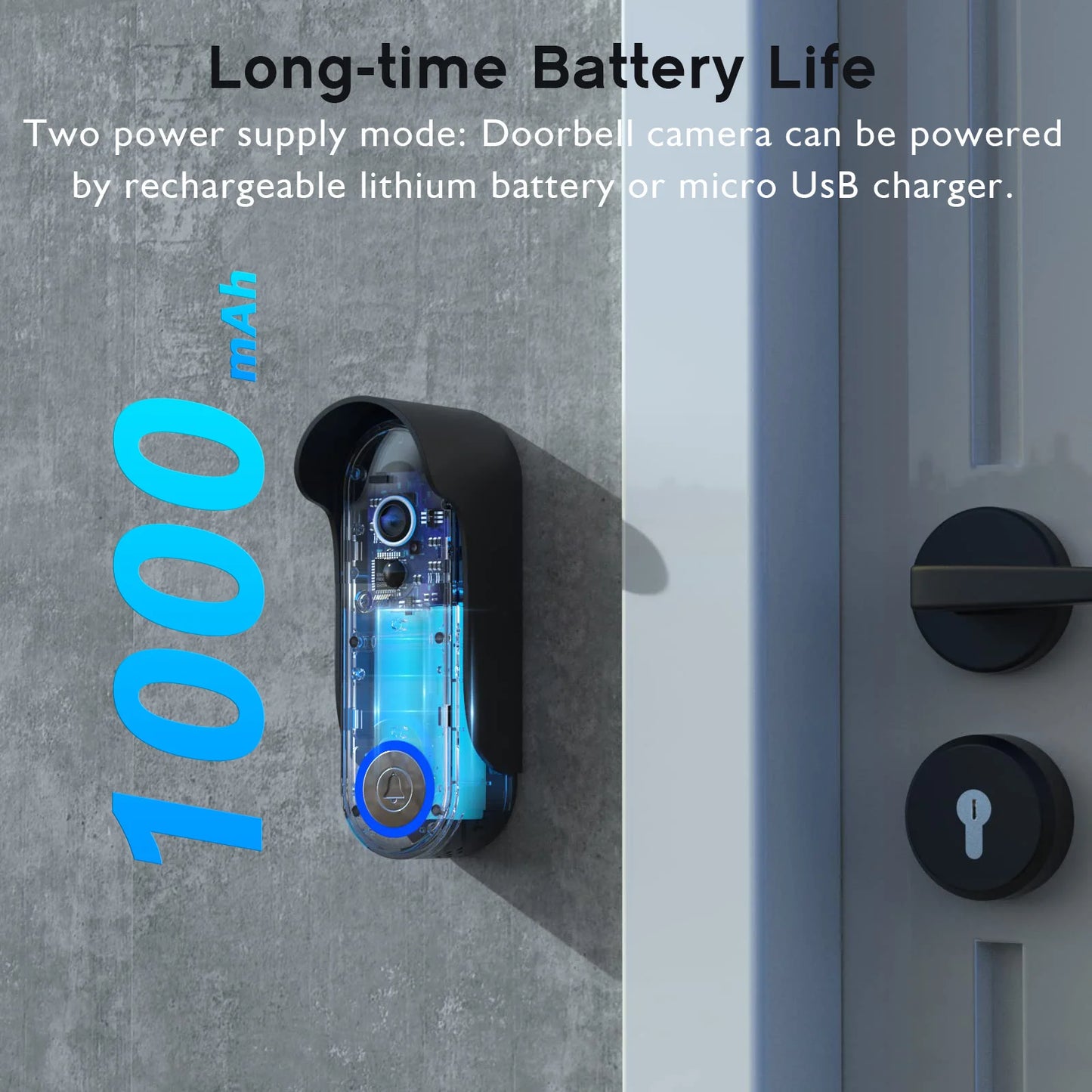 Tuya WiFi Home Smart Video doorbell Outdoor bidirectional HD door eye camera 1080P support SD card cloud storage waterproof