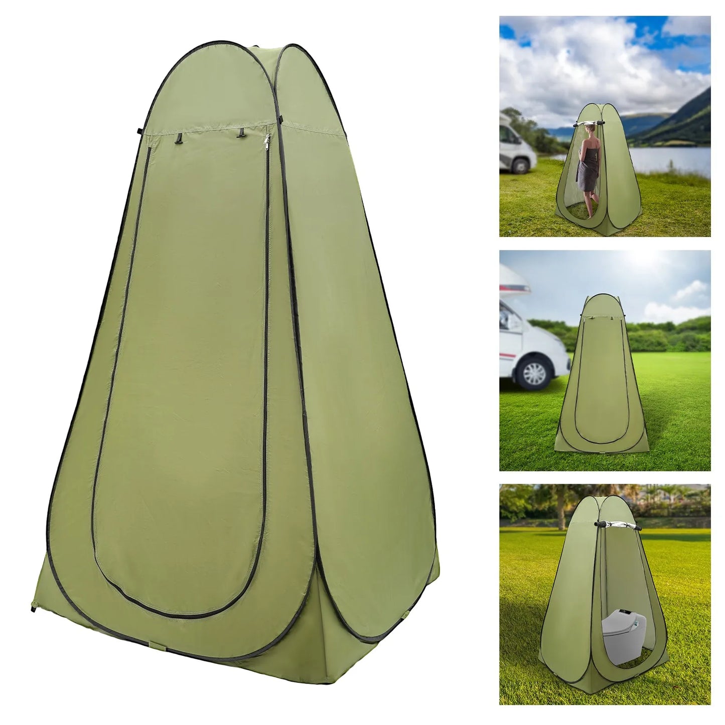 Shower Tent Outdoor Camping Privacy Shelter Portable Toilet Tent for Hiking Spacious Interior Waterproof and Sunproof