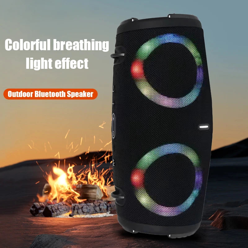 Multifunctional outdoor portable Bluetooth speaker with breathing light, Bluetooth connection, card slot, and hands-free calling