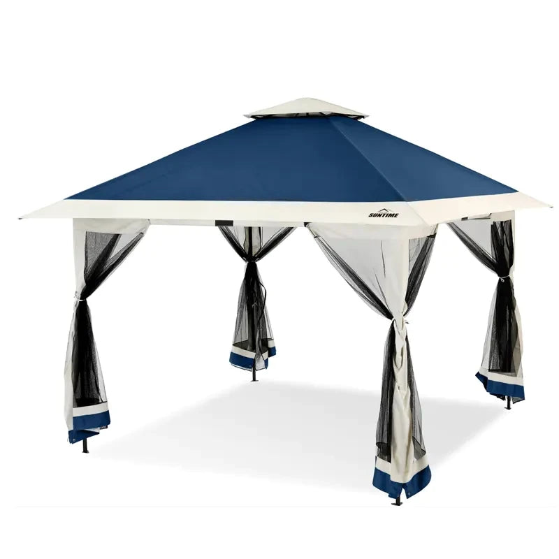 One-Push Instant Setup 13x13ft Pop Up Gazebo Tent with Mosquito Net, UPF 50+ Waterproof Canopy for Backyard,Camping, BBQs