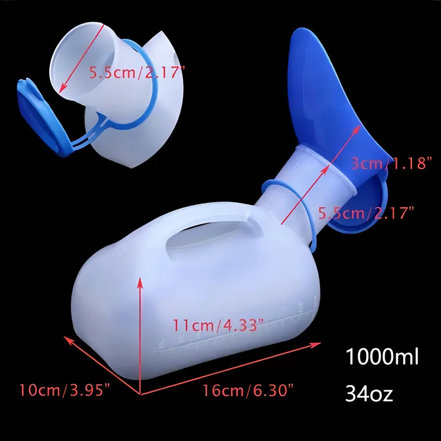 1000ml/34oz portable urinal, essential travel item for emergency vehicles and outdoor activities