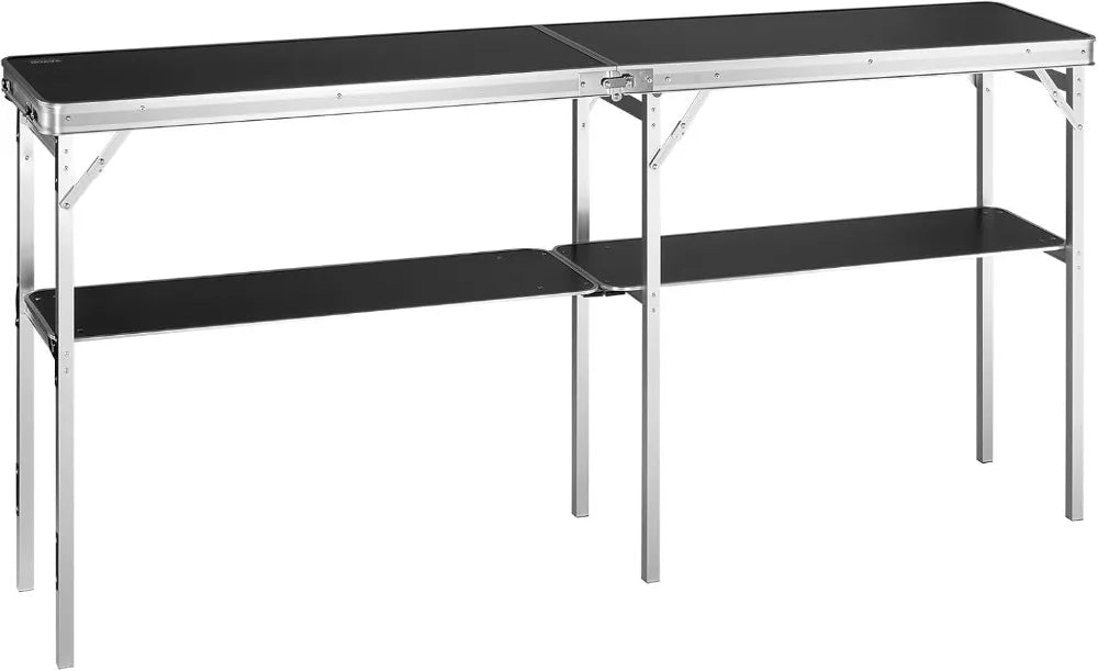 Extra Long Folding Portable Bar Table for Trade Show, Party, Picnic, Exhibition with Carrying Case